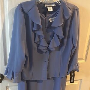 Elegant Blue Ruffled Dress periwinkle
